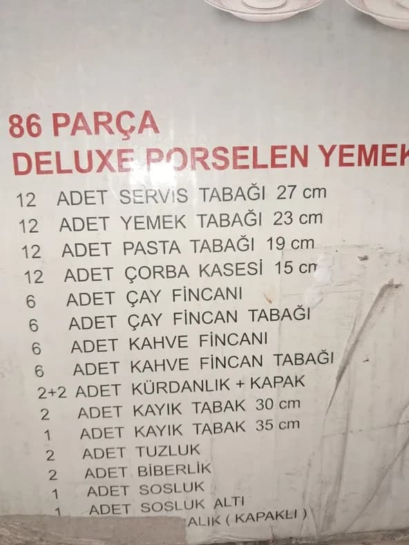 Schafer 86 parca yemek takim