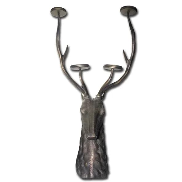 Norino Metal Geyik Büstü Şamdan 112 Cm