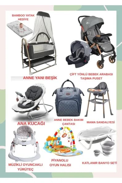 TURHANBEBE BEBEĞİNİZİN TÜM İHTİYAÇLARI LÜX BEBEK ÇEYİZ SETİ KAÇIRILMAYCAK FIRSAT Grii