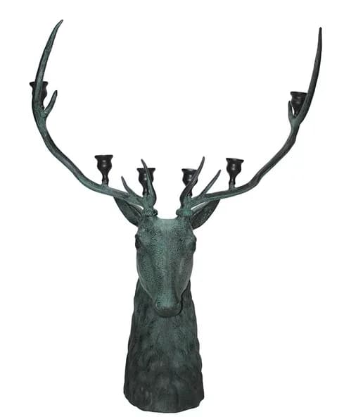 Norino Metal Geyik Büstü Şamdan 136 Cm