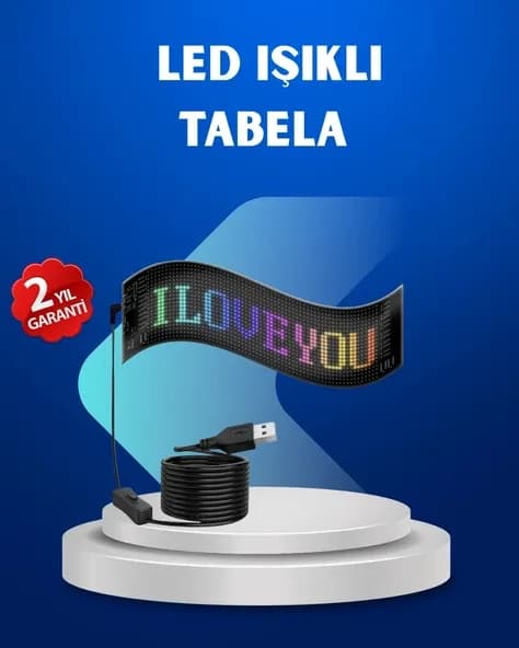 Rgb Renkli Led Ekran Tabela Usb Bağlantılı Kayan Yazı Destekli