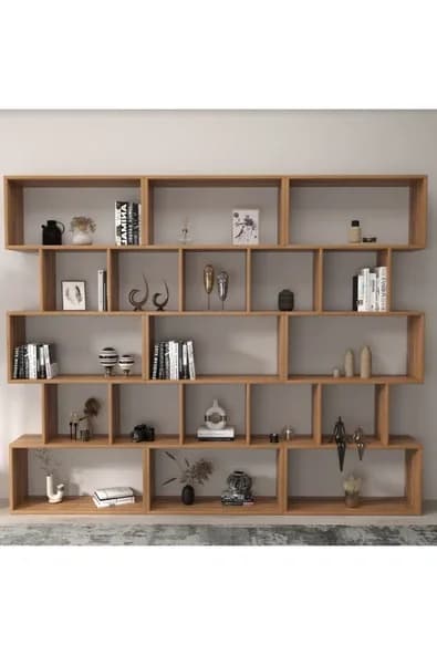 klubeconcept Modern Ahşap Modüler Kitaplık %100 MDF 210 cm
