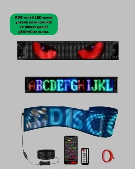 Rgb Renkli Led Ekran Tabela Usb Bağlantılı Kayan Yazı Destekli