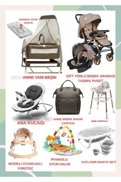TURHANBEBE BEBEĞİNİZİN TÜM İHTİYAÇLARI LÜX BEBEK ÇEYİZ SETİ KAÇIRILMAYCAK FIRSAT Kahverengii