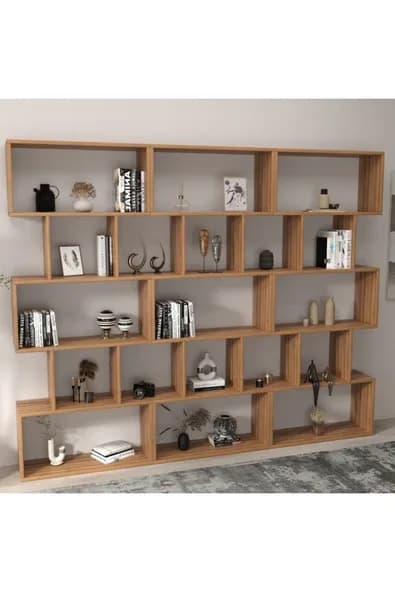 klubeconcept Modern Ahşap Modüler Kitaplık %100 MDF 210 cm