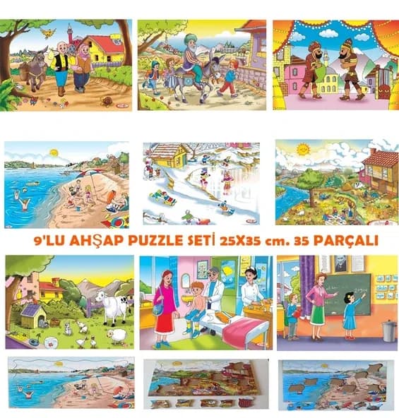 29 Adet Ahşap Anaokulu Montessori Eğitici Kavram Oyuncakları Seti