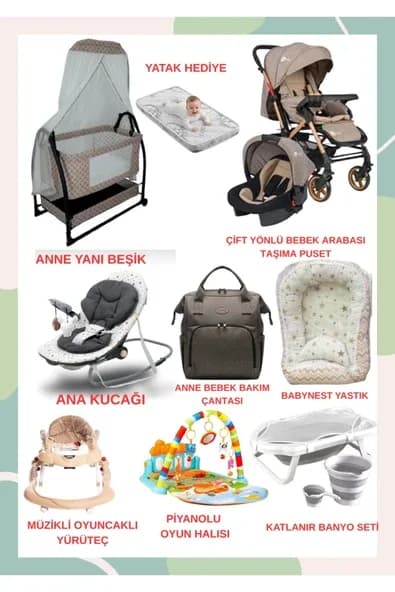TURHANBEBE BEBEĞİNİZİN TÜM İHTİYAÇLARI LÜX BEBEK ÇEYİZ SETİ KAÇIRILMAYCAK FIRSAT Kahverengiiiii