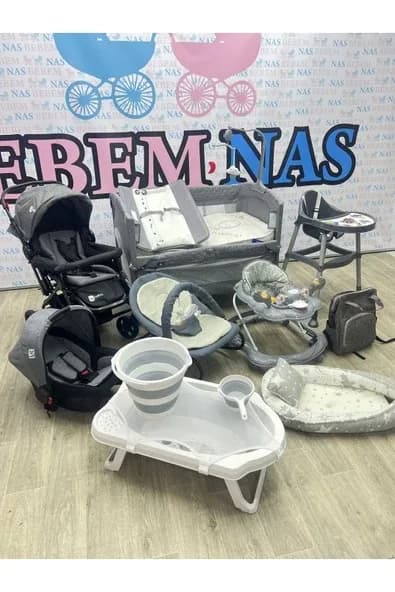 bebemnas 17 PARÇA DUFFY YENİ DOĞAN BEBEK ÇEYİZ SETİ FULL SET (mama sandalyesi-yürüteç-park beşik- araba)